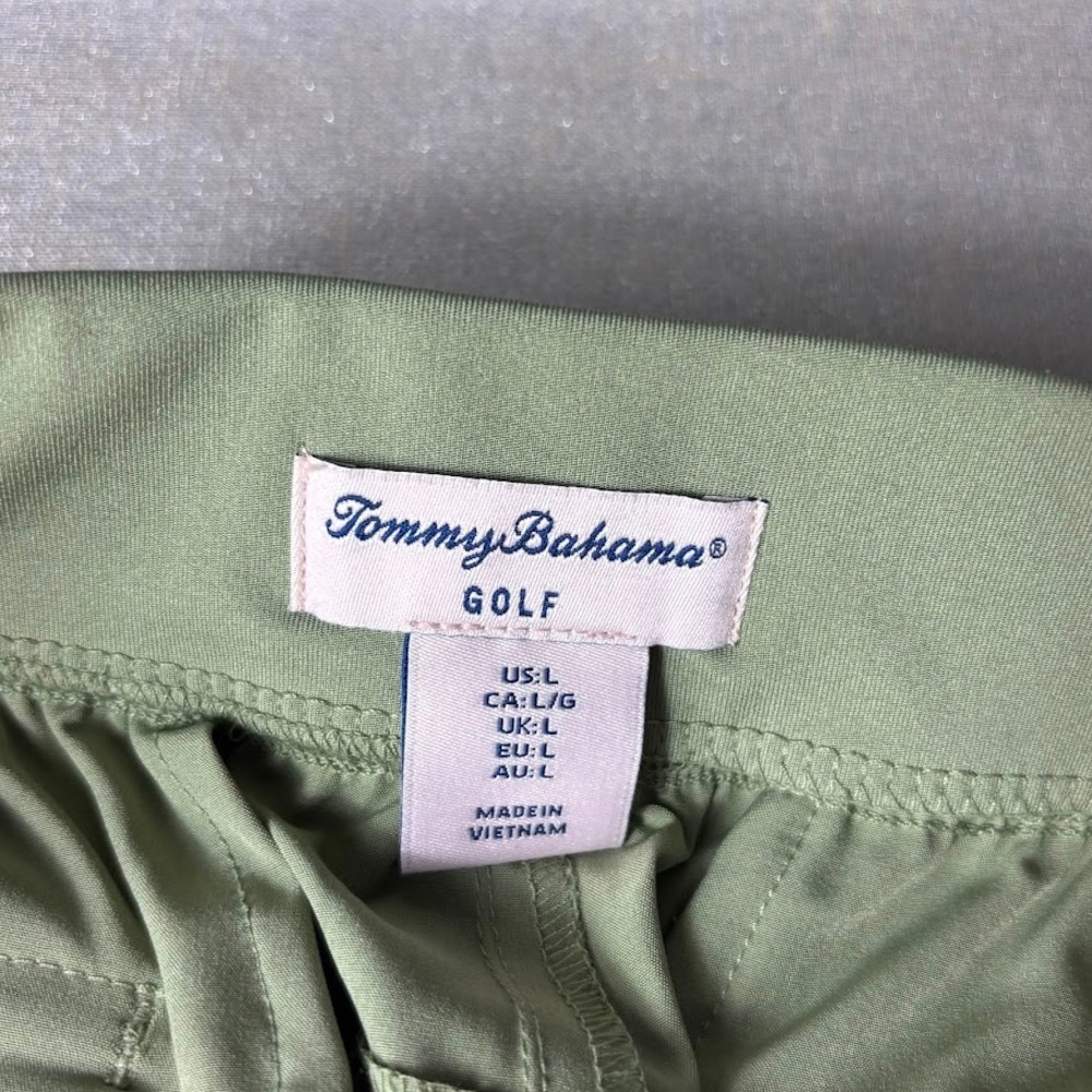 Tommy Bahama Golf Womens Pants L Olive Green Stretch‎ Tapered Ankle Zip - Picture 4 of 10